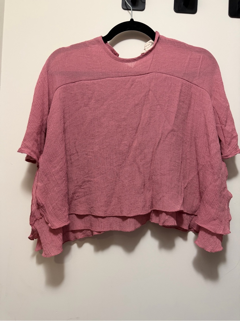 Mia Joy Joyfolie Pink Flowy High Low Ruffle Top Girls Size 7